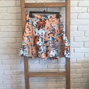 Porridge floral print skirt with ruffle